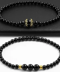 2 armbånd med agatkugler og charms / Dobbelt