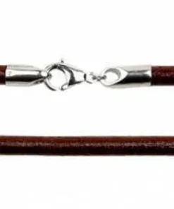 3 mm Læderhalskæder - sort/brun m/k