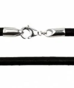 4 mm Læderhalskæder - sort/brun m/k