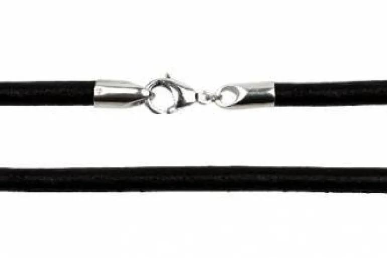 4 mm Læderhalskæder - sort/brun m/k