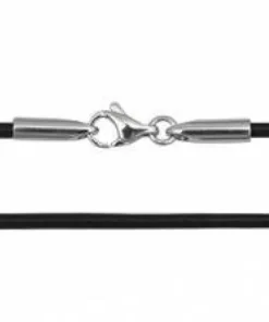 2 mm Læderhalskæder - sort/brun m/k