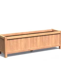 Aflang plantekasse i træ med ben / hardwood