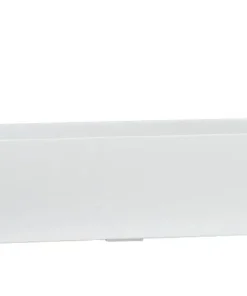 Aflang plantepotte i hvid glasfiber - 80x20x20cm