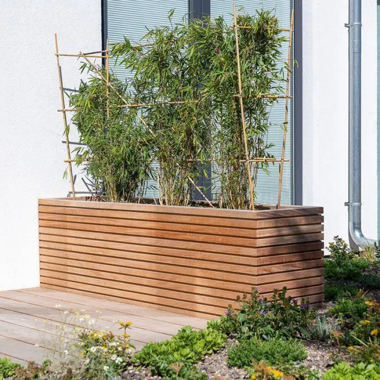 Aflange plantekasser i Hardwood / Rhombus