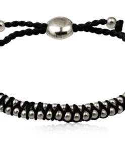 Armbånd med faldskærmssnor og stålkugler