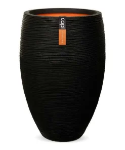 Ball Rib - Indendørs krukke med vandrette ribber - Livstidsgaranti - Guld + Sort + Antrazit