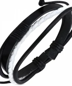Black´n white læderarmbånd