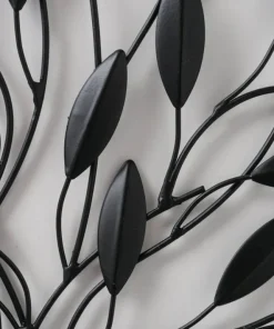 Blomster relief i sort metal - Ø.50cm