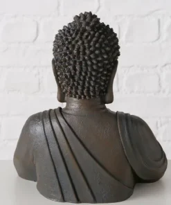 Buddha figur i brun antik - 25cm i halv statur
