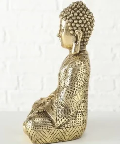 Buddha figur i guld resin - 30cm