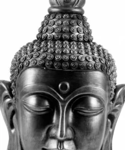 Buddha hoved sort/sølv