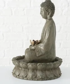 Buddha vandfontæne med lotus blomst - 46cm