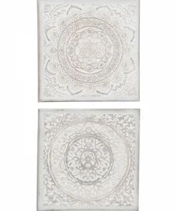 Canvas ornament billeder - hånd dekoreret med oliemaling 50x50 / SÆT