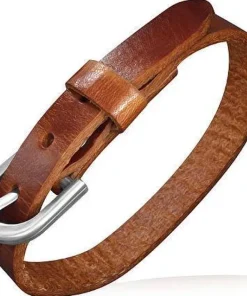1cm bredt læderarmbånd - sort eller brun