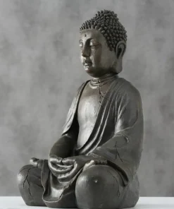 50cm Buddha Figur brun antik