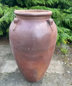 90cm høj slank krukke med ører i hårdtbrændt ironstone