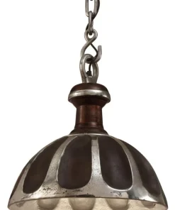 Ø.47cm hængelampe i rå aluminium med kraftig kæde / Factory Design