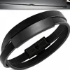 DeLuxe wrap læderarmbånd med stålplade - 40cm
