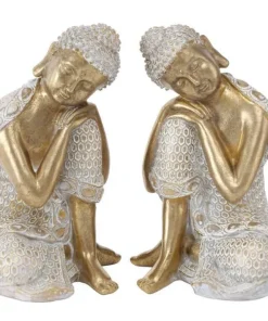 Dilara Buddha figurer gold/sand - SÆT