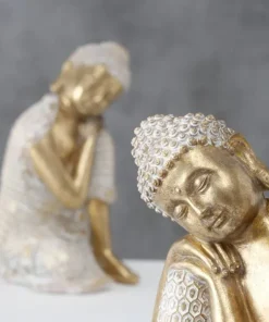 Dilara Buddha figurer gold/sand - SÆT