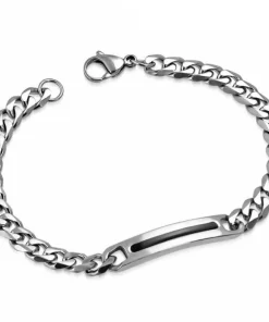 Elegant stålarmbånd til ham 21cm