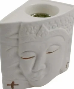 Enkelt Budddha aromalampe - sort/hvid