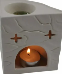 Enkelt Budddha aromalampe - sort/hvid