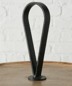 Etagere med mangotræ og jernhåndtag - Ø.35cm