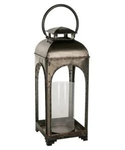 Fabric metal lanterne med glascylinder