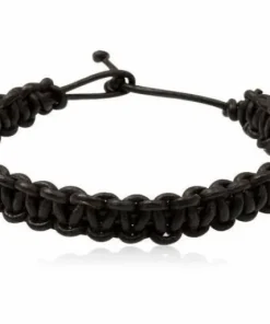 Flettet MOKKA læderarmbånd casual m/k - 19cm