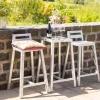 Galvaniseret cafebord med 2stk galvaniserede barstole / Cafesæt