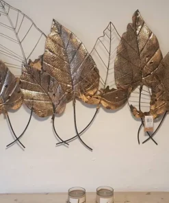 Golden Leaves Vægdekoration i metal - 115cm