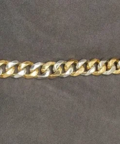 Guld og blank stålarmbånd 15mm - ca 19cm håndled