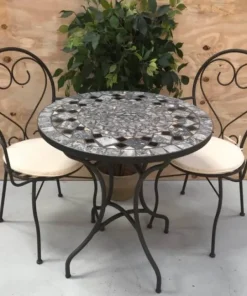 Havemøbel sæt med mosaikbord og 2 stole