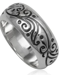 Herre fingerring i sølv / Tribal Design