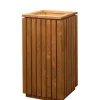Høj 80x39x39cm krukke med hjul i bedset træ