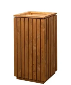 Høj 80x39x39cm krukke med hjul i bedset træ