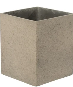 H.19x15x15cm Plantepotter I Sandtruktur - Sort + Grå + Sand