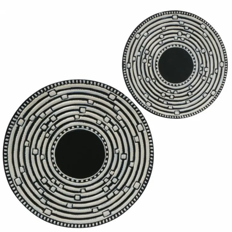 Kigali Vægdekoration med runde emaljerede metalplader / Sæt
