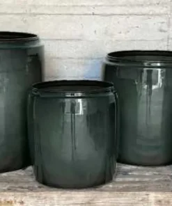 Krukker / Potter i recycled metal - 3 farver - 4 størrelser