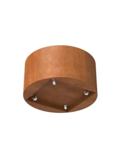 Lav rund højbed / plantekumme i corten stål med hjul - H.40cm