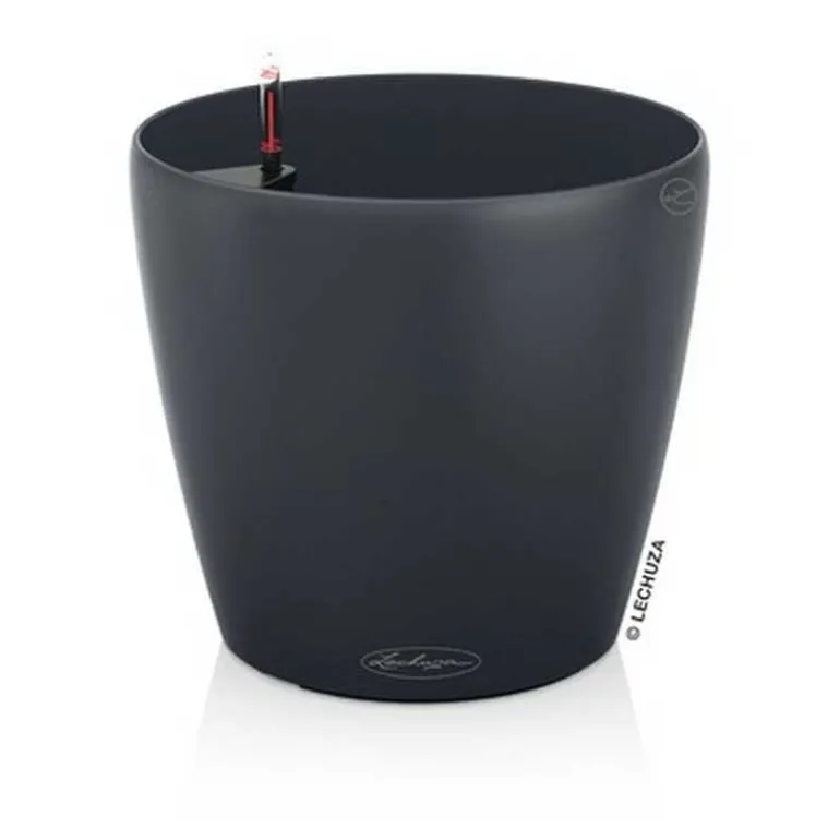 Lechuza Color blomsterpotte med selvvanding - Ø.18cm - Hvid + Slate