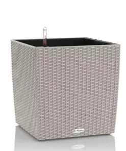 Lechuza Cube Cottage / Polyrattan - grafit-antrazit-sand-lysegrå - 40x40cm+50x50cm