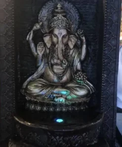 Lille Ganesha vandfontæne til bord med lys