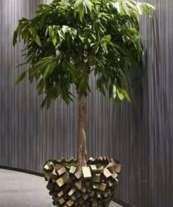 Mattone Pot med antik gold cubes - Ø.75cm