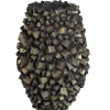 Mattone vase med antik gold cubes - H.110xØ.50cm