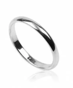 3mm rounded sølvfingerring M/K