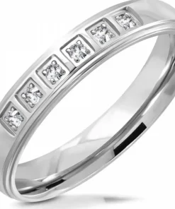 4mm stålring med 6 zirkoner