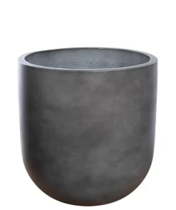 Nordic Style Rund Krukke i Grå Fiberbeton - H.44xØ.44cm
