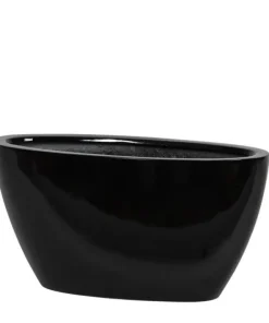 Oval krukke - Lav plantegondol i glasfiber 60cm - sort eller hvid